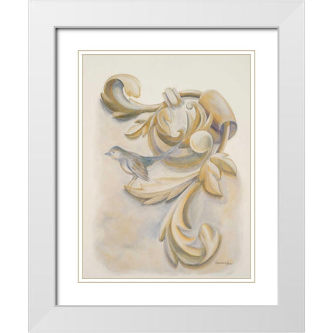 Seasons Crest II White Modern Wood Framed Art Print with Double Matting by Hakimipour-Ritter