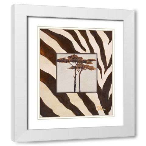 Contemporary Africa I White Modern Wood Framed Art Print with Double Matting by Pinto, Patricia