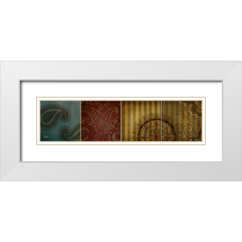 Paisley Composition I White Modern Wood Framed Art Print with Double Matting by Pinto, Patricia