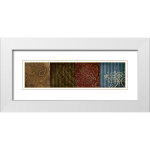 Paisley Composition II White Modern Wood Framed Art Print with Double Matting by Pinto, Patricia