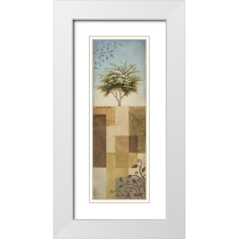 Flowering Crab Tree White Modern Wood Framed Art Print with Double Matting by Marcon, Michael