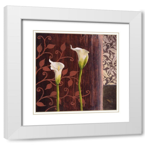 Calla Lilies II White Modern Wood Framed Art Print with Double Matting by Marcon, Michael