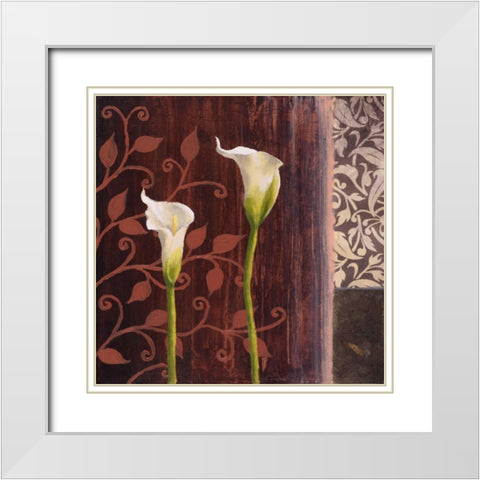 Calla Lilies II White Modern Wood Framed Art Print with Double Matting by Marcon, Michael