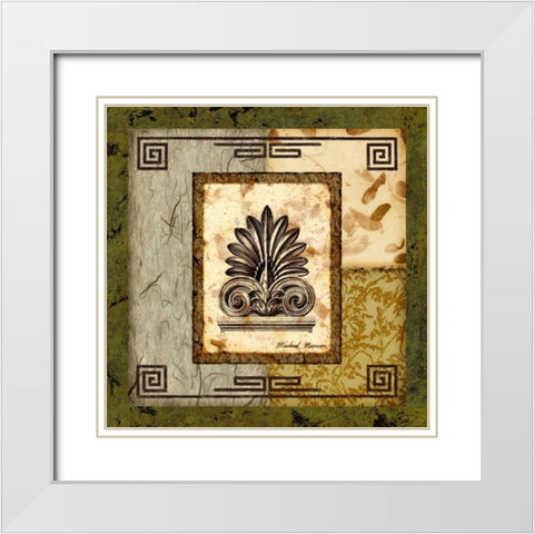 Antefix I White Modern Wood Framed Art Print with Double Matting by Marcon, Michael