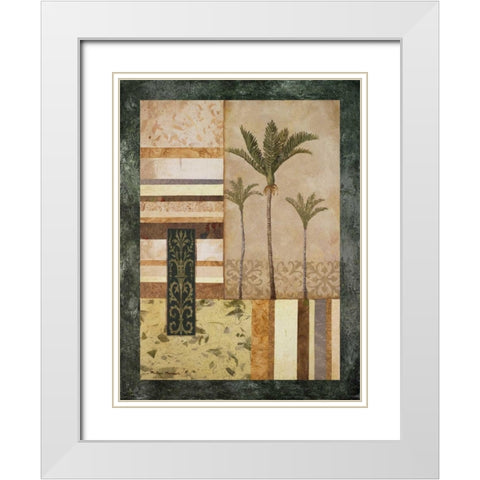 Nikau Palm White Modern Wood Framed Art Print with Double Matting by Marcon, Michael