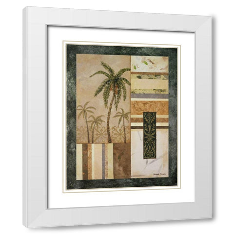 Date Palm White Modern Wood Framed Art Print with Double Matting by Marcon, Michael