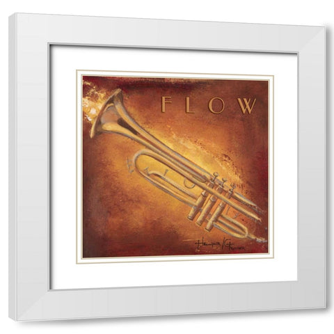 Flow White Modern Wood Framed Art Print with Double Matting by Hakimipour-Ritter