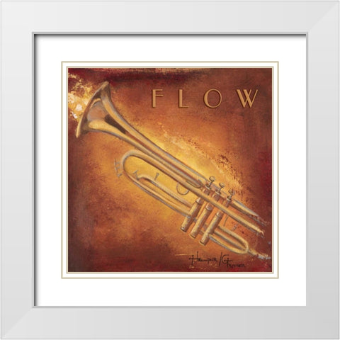 Flow White Modern Wood Framed Art Print with Double Matting by Hakimipour-Ritter