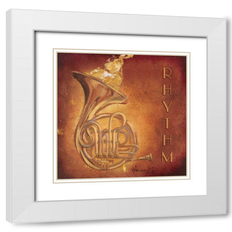 Rhythm White Modern Wood Framed Art Print with Double Matting by Hakimipour-Ritter