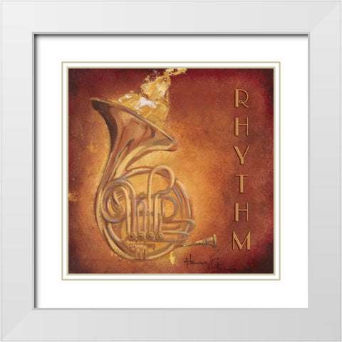 Rhythm White Modern Wood Framed Art Print with Double Matting by Hakimipour-Ritter