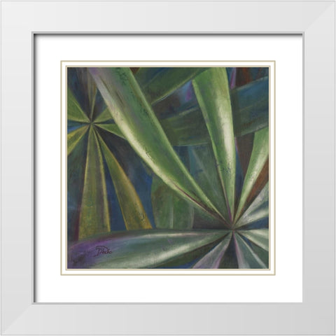 Abanico V White Modern Wood Framed Art Print with Double Matting by Pinto, Patricia