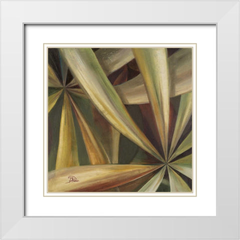 Abanico II White Modern Wood Framed Art Print with Double Matting by Pinto, Patricia