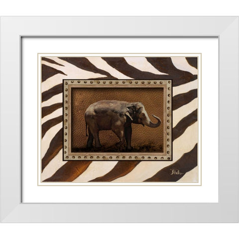 New Zebra Inspiration I White Modern Wood Framed Art Print with Double Matting by Pinto, Patricia