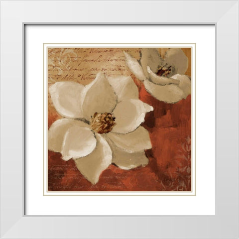 Midday Magnolias I White Modern Wood Framed Art Print with Double Matting by Loreth, Lanie