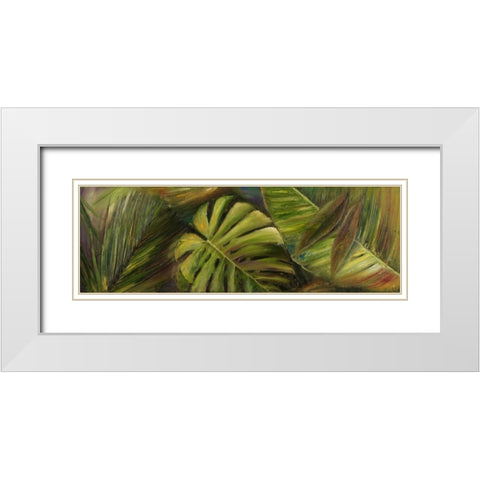 Green for Ever II White Modern Wood Framed Art Print with Double Matting by Pinto, Patricia