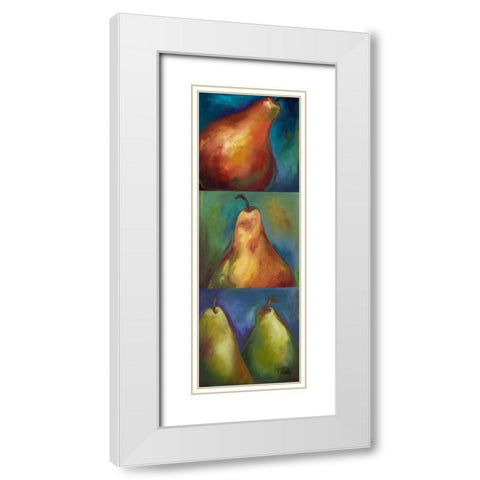 Pears 3 in 1 II White Modern Wood Framed Art Print with Double Matting by Pinto, Patricia