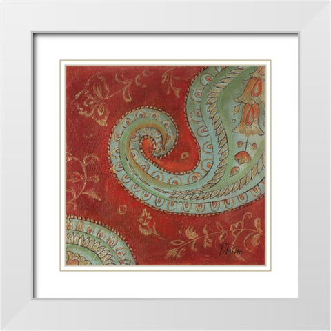 Paisley Wave II White Modern Wood Framed Art Print with Double Matting by Pinto, Patricia