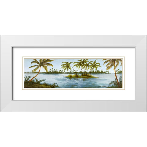 Cool Tropics I White Modern Wood Framed Art Print with Double Matting by Marcon, Michael