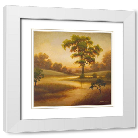 Summers End I White Modern Wood Framed Art Print with Double Matting by Marcon, Michael