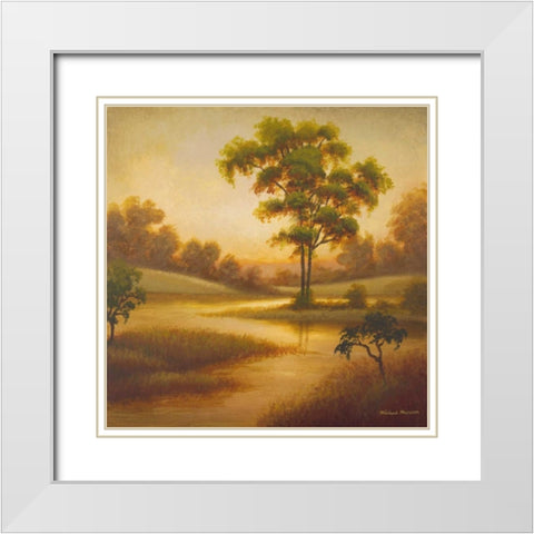 Summers End I White Modern Wood Framed Art Print with Double Matting by Marcon, Michael