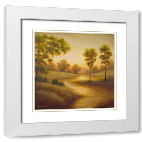 Summers End II White Modern Wood Framed Art Print with Double Matting by Marcon, Michael