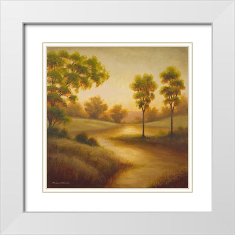 Summers End II White Modern Wood Framed Art Print with Double Matting by Marcon, Michael