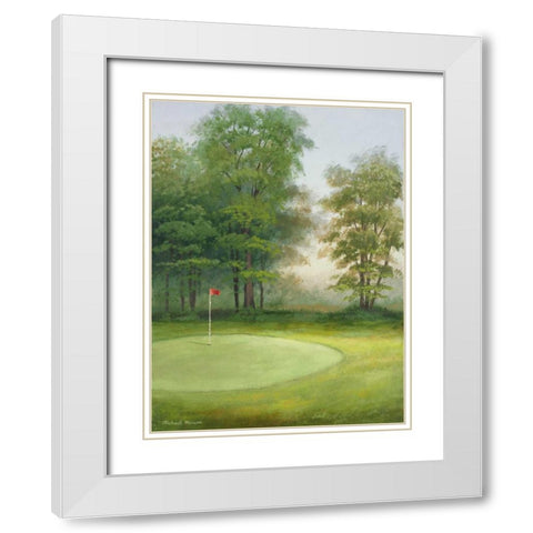 Amacoy Green I White Modern Wood Framed Art Print with Double Matting by Marcon, Michael