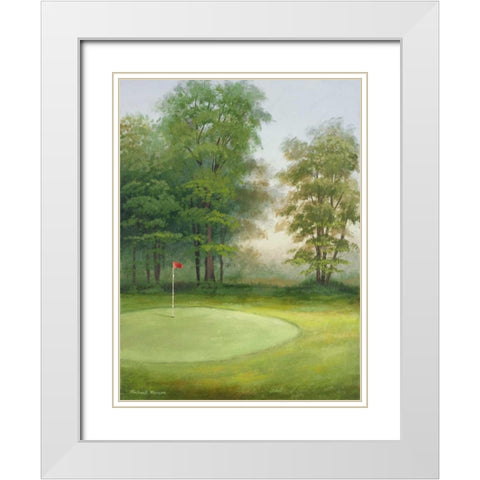 Amacoy Green I White Modern Wood Framed Art Print with Double Matting by Marcon, Michael