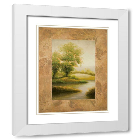 Up North White Modern Wood Framed Art Print with Double Matting by Marcon, Michael