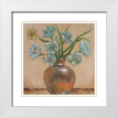 Patina Square II White Modern Wood Framed Art Print with Double Matting by Hakimipour-Ritter