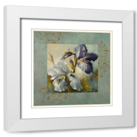 Irises After the Rain White Modern Wood Framed Art Print with Double Matting by Loreth, Lanie