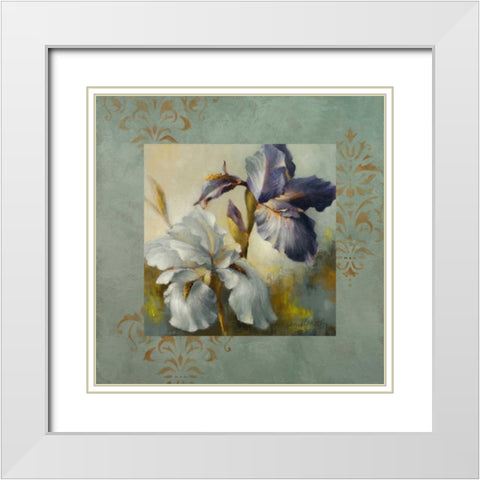 Irises After the Rain White Modern Wood Framed Art Print with Double Matting by Loreth, Lanie