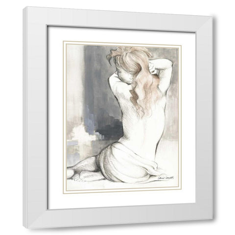 Sketched Waking Woman I White Modern Wood Framed Art Print with Double Matting by Loreth, Lanie