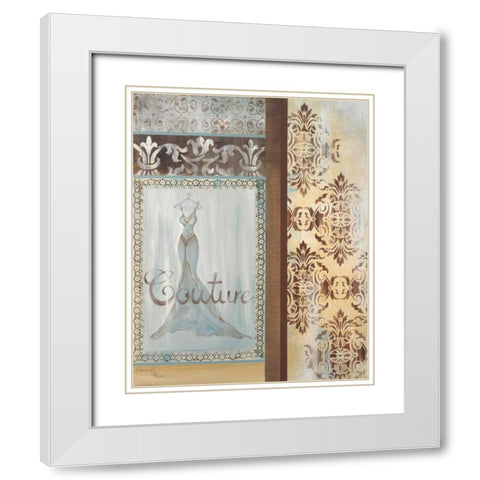 Couture White Modern Wood Framed Art Print with Double Matting by Hakimipour-Ritter