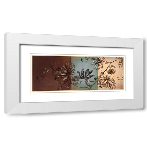 Translucent Garden - With Teal II White Modern Wood Framed Art Print with Double Matting by Loreth, Lanie
