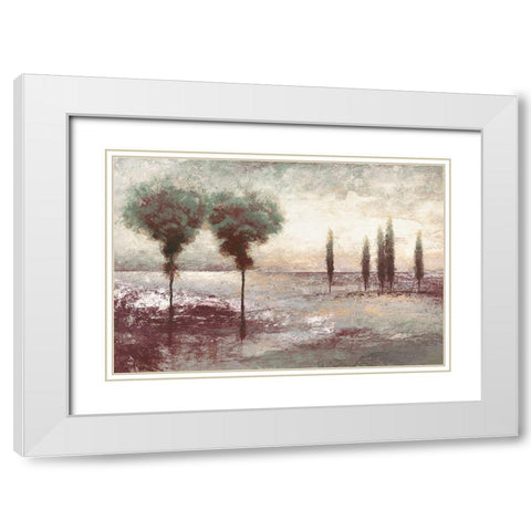 Textural Landscape at Twilight White Modern Wood Framed Art Print with Double Matting by Marcon, Michael