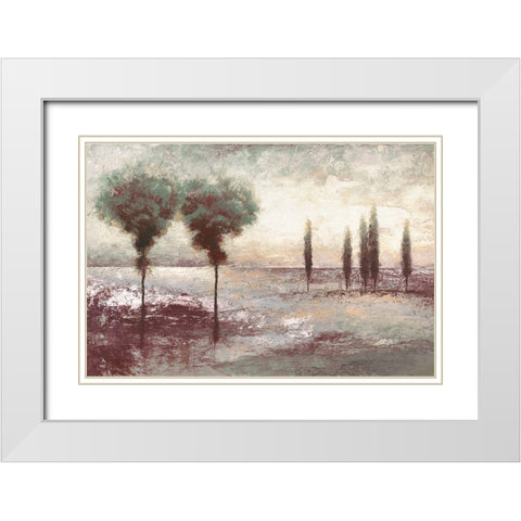 Textural Landscape at Twilight White Modern Wood Framed Art Print with Double Matting by Marcon, Michael