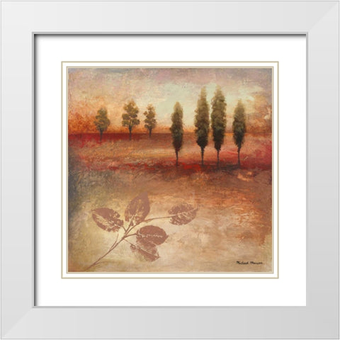 Warm Textural Landscape II White Modern Wood Framed Art Print with Double Matting by Marcon, Michael