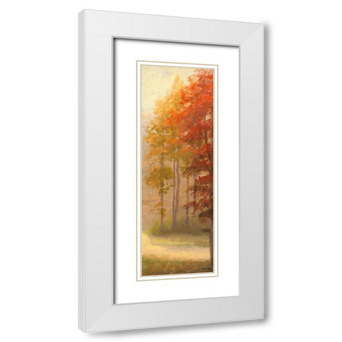 Fall Trees I White Modern Wood Framed Art Print with Double Matting by Marcon, Michael