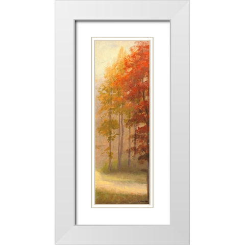Fall Trees I White Modern Wood Framed Art Print with Double Matting by Marcon, Michael