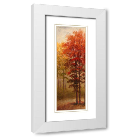 Fall Trees II White Modern Wood Framed Art Print with Double Matting by Marcon, Michael