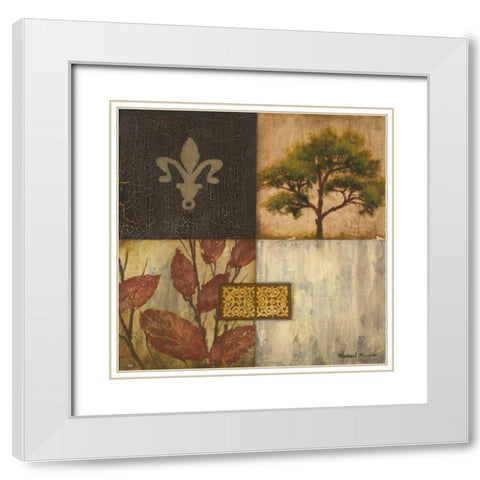 The Fall I White Modern Wood Framed Art Print with Double Matting by Marcon, Michael
