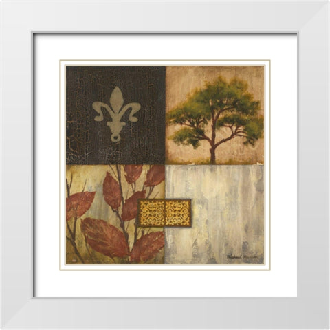 The Fall I White Modern Wood Framed Art Print with Double Matting by Marcon, Michael