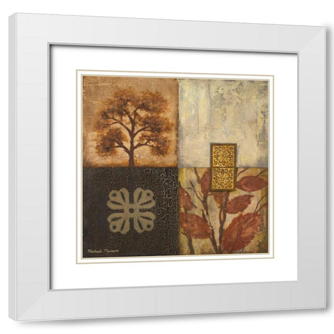 The Fall II White Modern Wood Framed Art Print with Double Matting by Marcon, Michael
