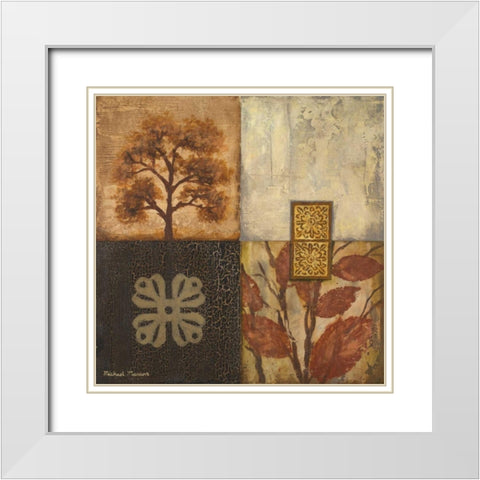The Fall II White Modern Wood Framed Art Print with Double Matting by Marcon, Michael