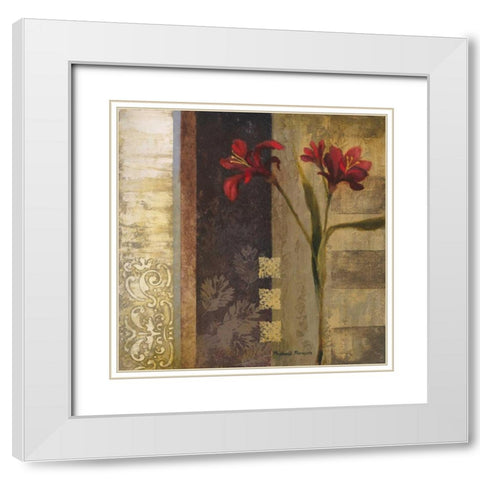 Elegance I White Modern Wood Framed Art Print with Double Matting by Marcon, Michael