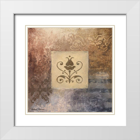 Decorative Study II White Modern Wood Framed Art Print with Double Matting by Marcon, Michael