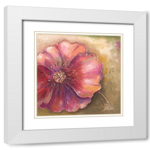 Pink Accent I White Modern Wood Framed Art Print with Double Matting by Pinto, Patricia