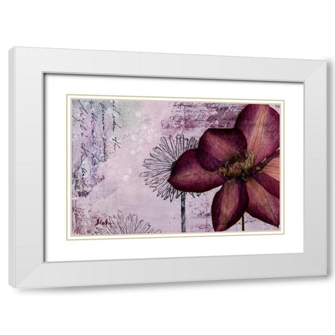 Pressed Flowers I White Modern Wood Framed Art Print with Double Matting by Pinto, Patricia
