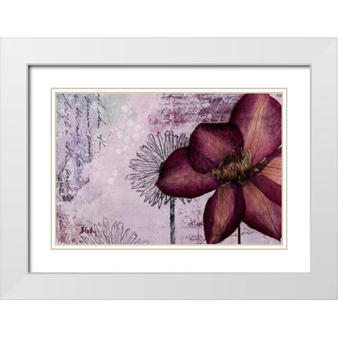 Pressed Flowers I White Modern Wood Framed Art Print with Double Matting by Pinto, Patricia